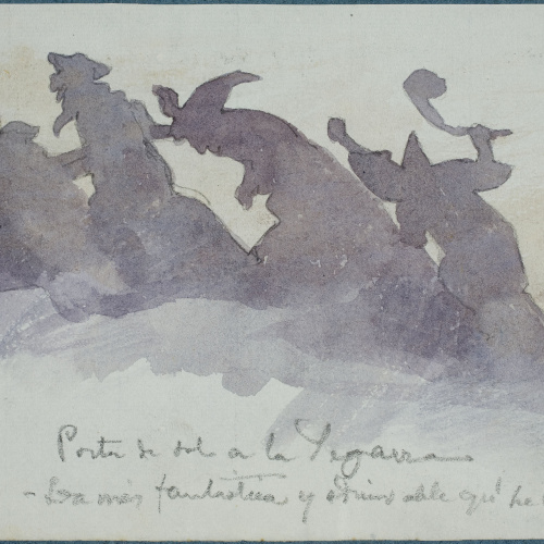 image for: Apel·les Mestres - Posta de sol a la Segarra - 1880