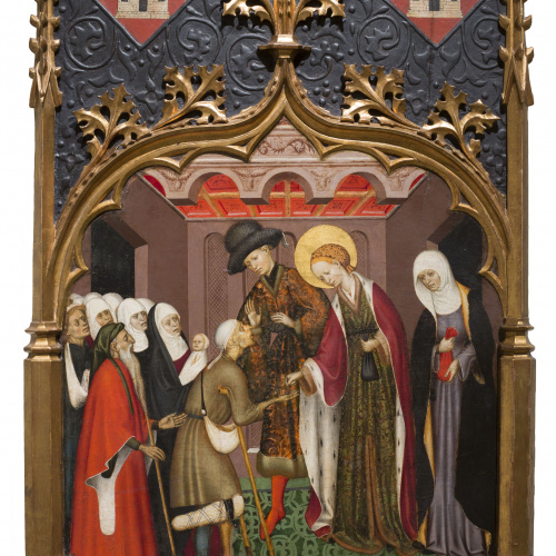 image for: Bernat Martorell - Santa Llúcia repartint almoina - Cap a 1435