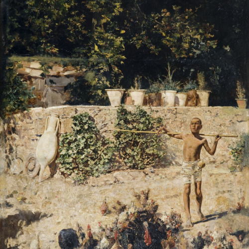 image for: José Villegas - Conduint galls dindi - Cap a 1870