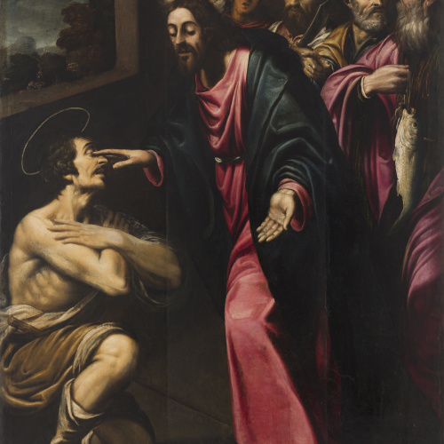 image for: Anònim. Catalunya - Jesús guareix sant Restitut de la seva ceguesa - Segon quart del segle XVII