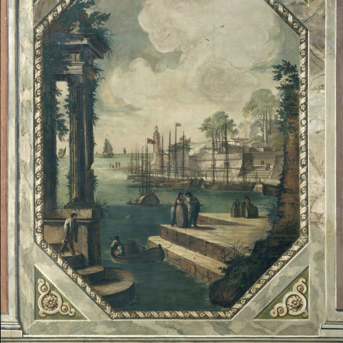 image for: Francesc Pla Duran dit &quot;El Vigatà&quot; - Paisatge amb port i velers - Entre 1790-1800
