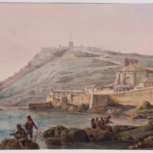 image for: Adolphe Hedwige Alphonse Delamare - Vista de Montjuïc i la muralla de mar - 1826