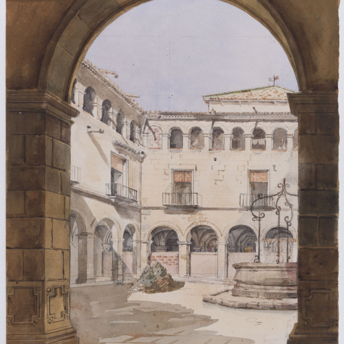 image for: Adolphe Hedwige Alphonse Delamare - Claustre del convent de Santa Mònica a Barcelona - Setembre de 1827