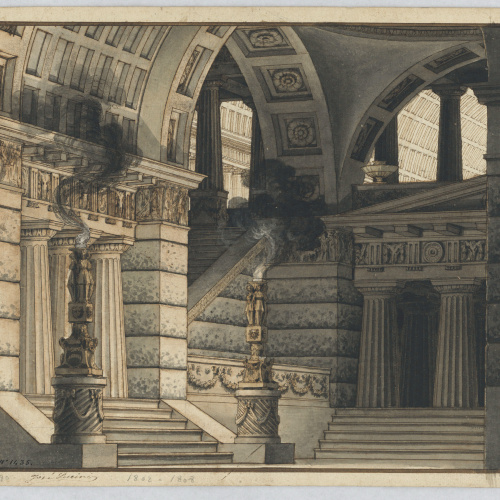 image for: Giuseppe Lucini - Vestíbul d&#039;un palau romà (escenografia) - Cap a 1802-1808
