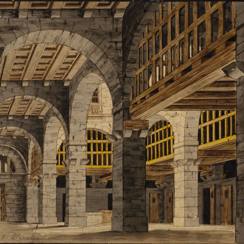 image for: Bonaventura Planella - Interior d&#039;un manicomi (escenografia) - Cap a 1820-1830