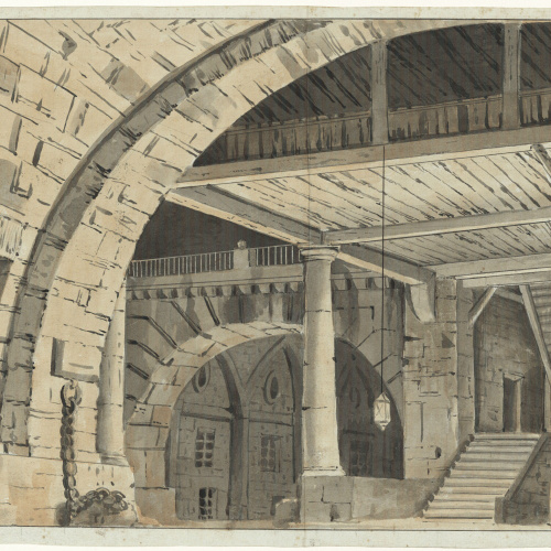 image for: Giulio Cesare Carnevali - Interior d&#039;una presó (escenografia) - Cap a 1800-1820