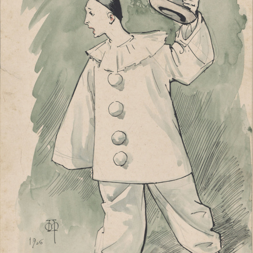 image for: Apel·les Mestres - Pallasso (figurí de teatre) - 1906