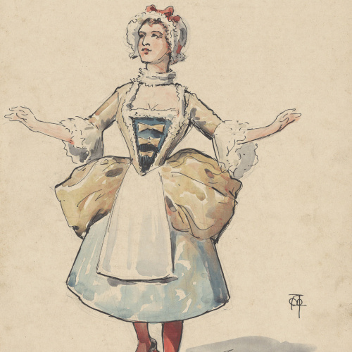 image for: Apel·les Mestres - Colombina (figurí de teatre) - Cap a 1906