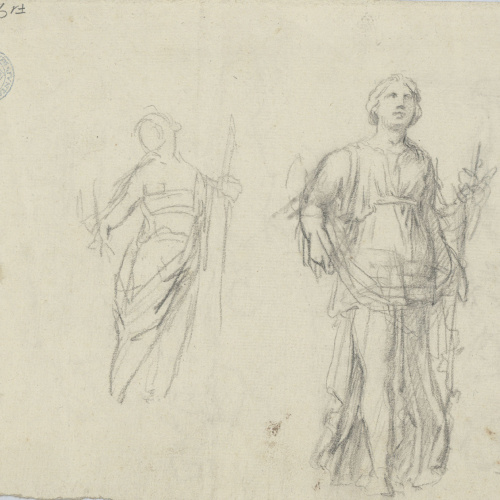 image for: Josep Bernat Flaugier - Apunts de figures al·legòriques (anvers) / Croquis de dues figures al·legòriques (revers) - Cap a 1800-1812 [1]