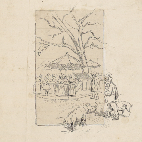 image for: Josep Lluís Pellicer - Mercat d&#039;Avinyó - Cap a 1889