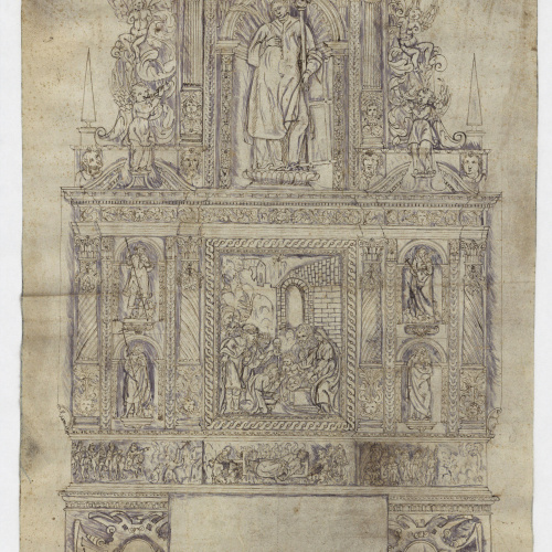 image for: Anònim - Projecte de retaule - Primera meitat del segle XVII