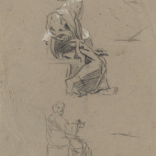 Antoni Caba - Estudi de figures per a la pintura «Penediment de Judes» (anvers) / Estudi de figura per a la pintura «Penediment de Judes» (revers) - Cap a 1874 image for: Antoni Caba - Estudi de figures per a la pintura «Penediment de Judes» (anvers) / Estudi de figura per a la pintura «Penediment de Judes» (revers) - Cap a 1874