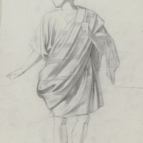 Claudi Lorenzale - Estudi de figura masculina - Cap a 1850-1870 image for: Claudi Lorenzale - Estudi de figura masculina - Cap a 1850-1870