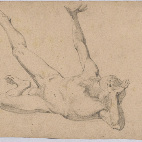 image for: Claudi Lorenzale - Estudi de nu masculí - Cap a 1850-1860