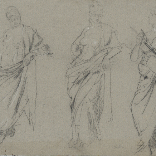 image for: Antoni Caba - La Pintura i l&#039;Arquitectura. Estudis de figures al·legòriques per a la pintura «La Pau» - Cap a 1876