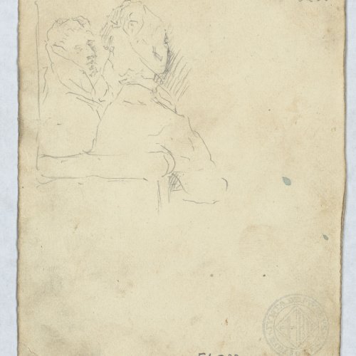 image for: Antoni Caba - Apunts de figures (anvers) / Apunt de figures (revers) - Cap a 1860-1870 [1]