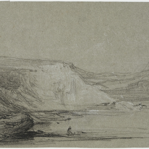 image for: Ramon Martí i Alsina - Paisatge (anvers) / Fragment de figura (revers) - Cap a 1870-1875