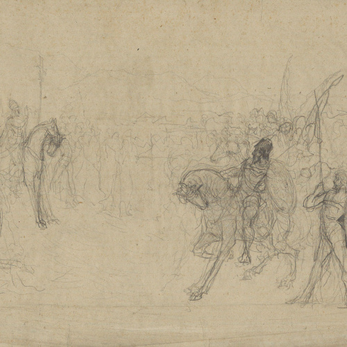 image for: Antoni Utrillo - Entrevista del Papa Lleó I, el Magne, amb el rei Àtila - Cap a 1908