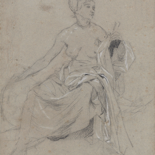 Antoni Caba - Estudi de figura per a la pintura «La Pau» - Cap a 1876 image for: Antoni Caba - Estudi de figura per a la pintura «La Pau» - Cap a 1876