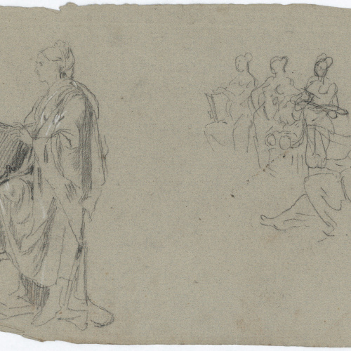 Antoni Caba - Estudi de figures al·legòriques per a la pintura «La Pau» - Cap a 1876 image for: Antoni Caba - Estudi de figures al·legòriques per a la pintura «La Pau» - Cap a 1876