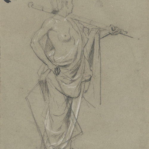 Antoni Caba - Estudi de figura per a la pintura «La Pau» - Cap a 1876 image for: Antoni Caba - Estudi de figura per a la pintura «La Pau» - Cap a 1876
