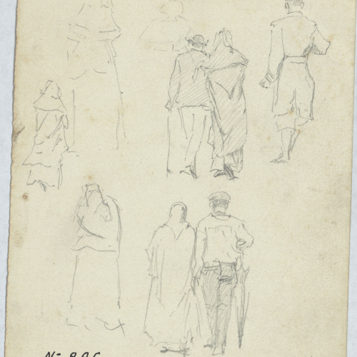 Antoni Caba - Apunts de figures (anvers) / Apunt de figures (revers) - Cap a 1860-1870 image for: Antoni Caba - Apunts de figures (anvers) / Apunt de figures (revers) - Cap a 1860-1870