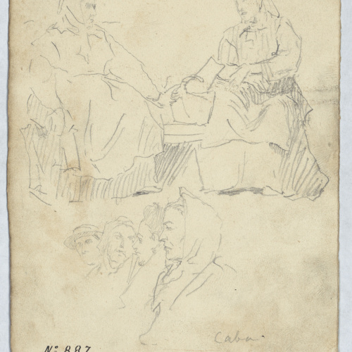 Antoni Caba - Apunts de figures (anvers) / Apunt de figures (revers) - Cap a 1860-1870 image for: Antoni Caba - Apunts de figures (anvers) / Apunt de figures (revers) - Cap a 1860-1870