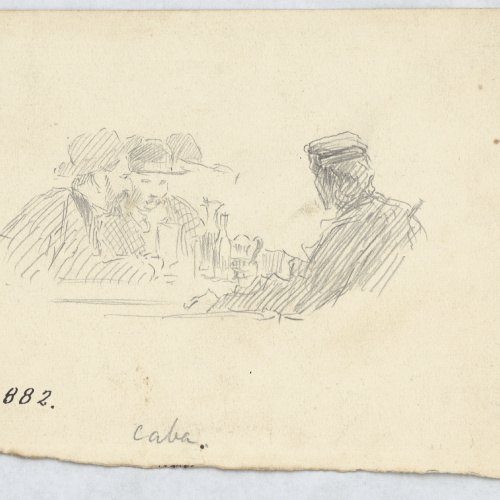image for: Antoni Caba - Al cafè (anvers) / Al cafè (revers) - Cap a 1860-1870