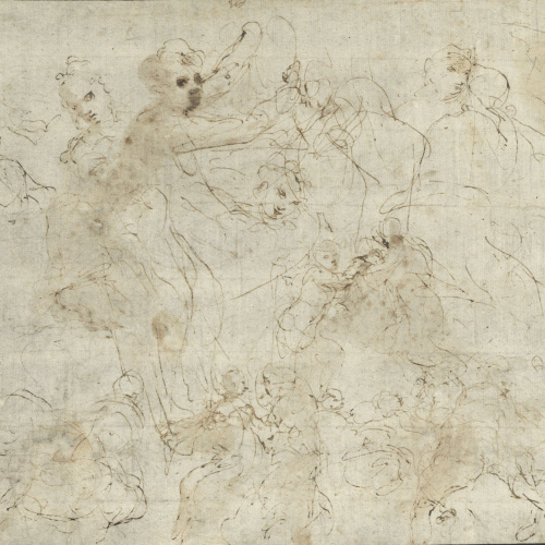 image for: Taddeo Zuccaro - Apunts de figura (anvers) / Esbossos de figures (revers) - 1550 [1]