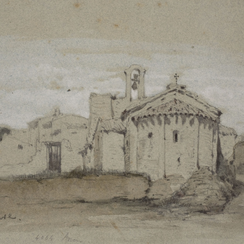 image for: Modest Urgell - Sant Joan de Bellcaire. Estudi per al quadre «Toc de mal temps» - Cap a 1880