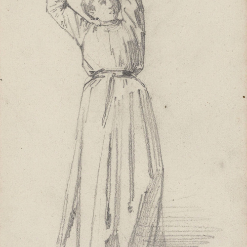 image for: Claudi Lorenzale - Estudi de figura femenina - Cap a 1850-1860