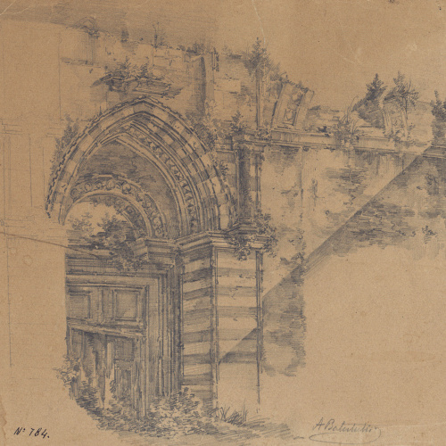 image for: Achille Battistuzzi - Ruïnes d&#039;un temple gòtic - Cap a 1850-1860