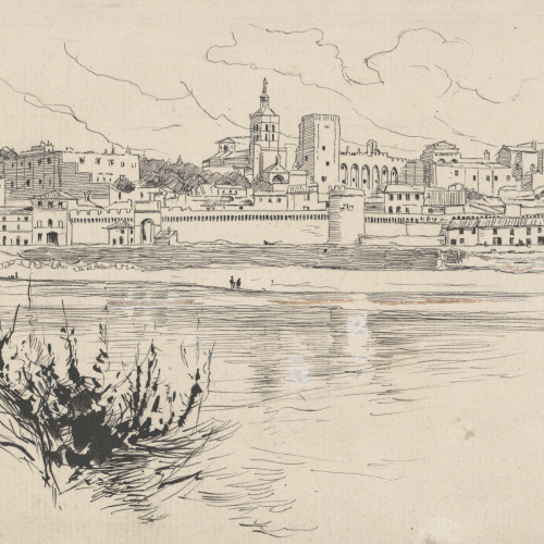 image for: Josep Lluís Pellicer - Vista d&#039;Avinyó - Cap a 1889