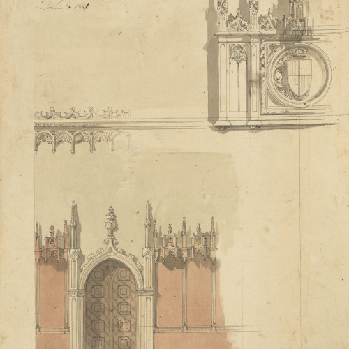 image for: Lluís Rigalt - Croquis de la decoració del Saló de Cent - Cap a 1849