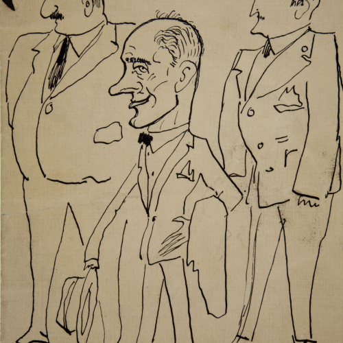 image for: Ismael Smith - Caricatura d&#039;Ignacio Zuloaga, Ismael Smith i F.Beltran - 1925
