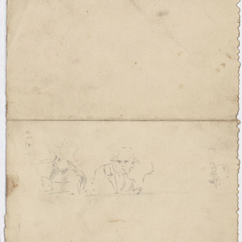 image for: Antoni Caba - Apunts de figures (anvers) / Croquis de figures i figura de torero (revers) - Cap a 1860-1870