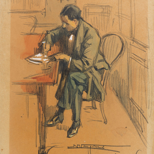 image for: Nicanor Vázquez - Home escrivint - 1916