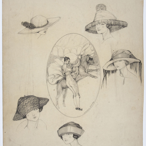 image for: Ismael Smith - Dona torejant i models de barrets - 1921