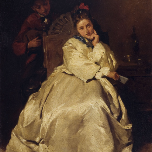 image for: Simó Gómez - Pensativa - Cap a 1874