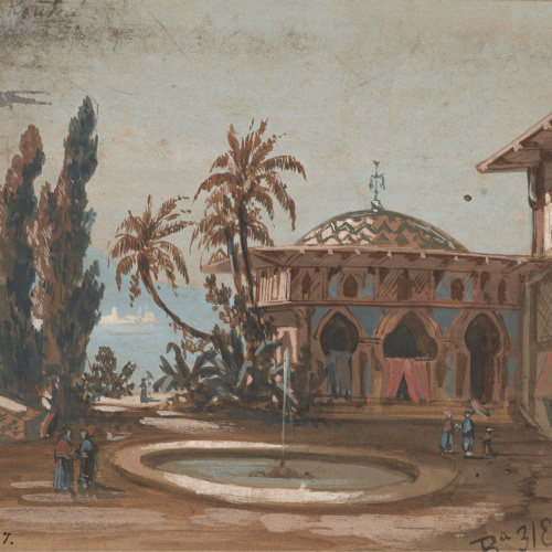 image for: Francesc Soler Rovirosa - Jardí d&#039;un pavelló turc (escenografia) - 31 de gener de 1859