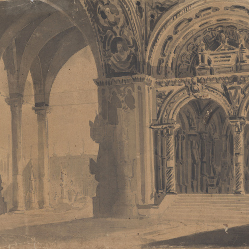 image for: Achille Battistuzzi - Pòrtics d&#039;un temple (escenografia) - Cap a 1850-1860