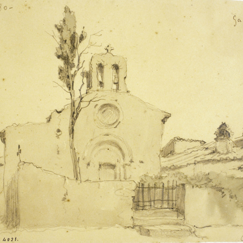 Modest Urgell - Església antiga de La Garriga - Cap a 1864 image for: Modest Urgell - Església antiga de La Garriga - Cap a 1864