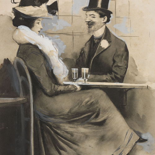 Joan Cardona - «Prenent l'aperitiu» - Cap a 1903 image for: Joan Cardona - «Prenent l'aperitiu» - Cap a 1903