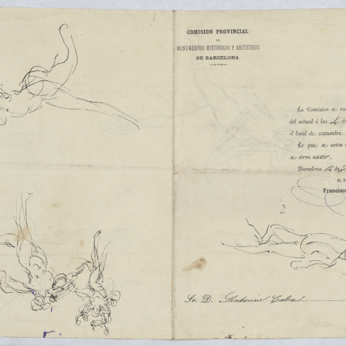 image for: Antoni Caba - Apunts de figures al·legòriques (anvers) / Apunts de figures al·legòriques (revers) - Cap a 1883 [1]