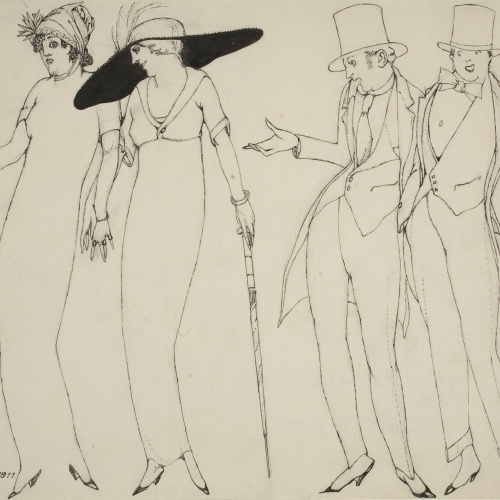 image for: Ismael Smith - Escena galant. Il·lustració satírica - 1911