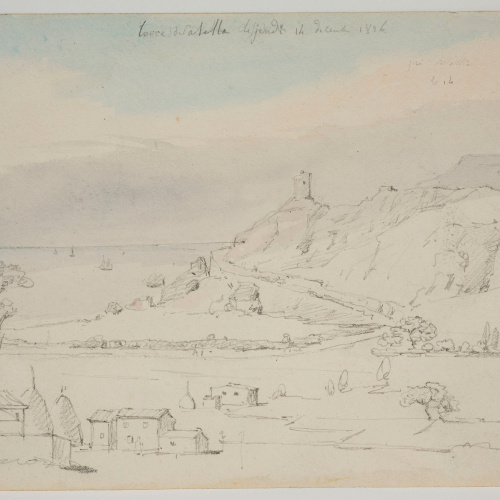 image for: Adolphe Hedwige Alphonse Delamare - Torre de Calella (anvers) / Capot de pastor (revers) - Dijous, 14 de desembre de 1826