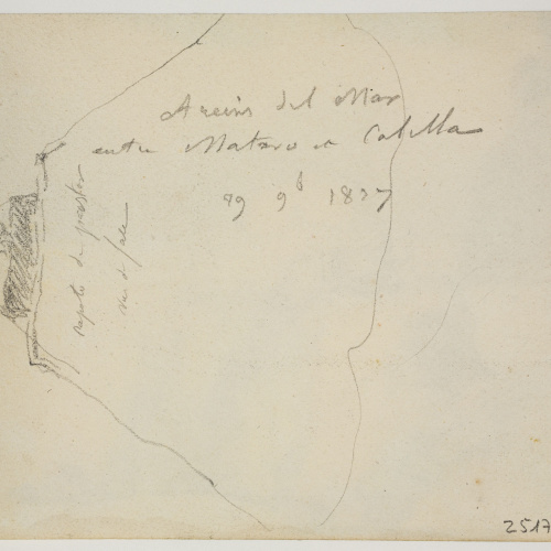 image for: Adolphe Hedwige Alphonse Delamare - Arenys de Mar (anvers) / Apunt del far d&#039;Arenys de Mar (revers) - 29 de novembre de 1827 [1]