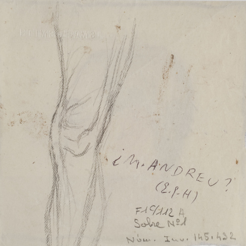 image for: Ismael Smith - Retrat de Marià Andreu [?] (anvers) / Fragment de cama (revers) - Cap a 1911 [1]
