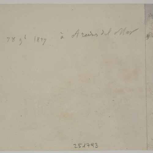 image for: Adolphe Hedwige Alphonse Delamare - Arenys de Mar (anvers) / Apunt de paisatge (revers) - 28 de novembre de 1827 [1]