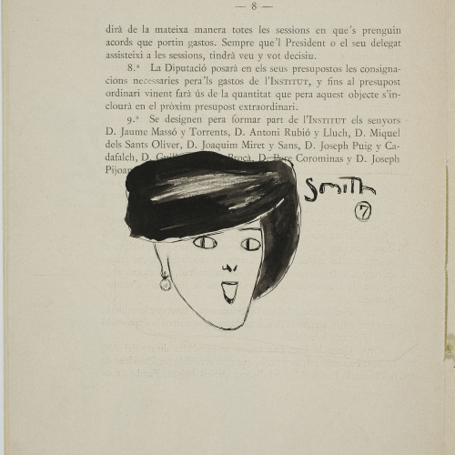 image for: Ismael Smith - Retrat femení al «Reglament interior de l&#039;Institut d&#039;Estudis Catalans» - 1907